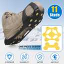 Ice Cleats Snow Traction Crampons for Shoes and Boots,11-Stud Ice Cleats Walking Traction Grips Anti-Slip Ice Snow Grippers Over Shoe for Women Men Walking on Snow and Ice