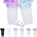 Shaker Bottle Protein Shakes Cup and 10-Ounce/300ML Shaker-Bottle with Whisk Balls, Protein Shaker- Bottles Set, Non-BPA plastic(Bule+Purple(2PCS))