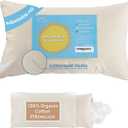 Adjustable Organic Pillow 20x36 with Organic Cotton Pillowcase &Shell, 20x36in
