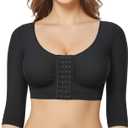 BRABIC Upper Arm Shaper for Women Fajas Post Surgery Compression Sleeves Front Closure Bra Arm Lipo Shapewear Tops (Small, Black)
