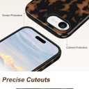 Jusy Compatible with MagSafe Brown Tortoise Shell Print Phone Case for iPhone 16e/17e, Amber Trendy Luxury Magnetic Soft TPU and Hard PC Protective Phone Cover for Women Girls