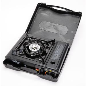 8,000 BTU Portable Gas Stove with Carrying Case for Camping, Picnics, Hiking, Fishing, BBQ, CSA Listed BLACK