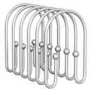 AmazerBath Shower Curtain Hooks, Space Sliver Shower Curtain Rings Rust Proof, Sturdy Double Shower Curtain Hooks Non-Slip Shower Hooks for Shower Curtain, Metal Shower Hooks Ring Bathroom 12Pcs