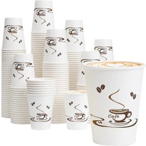 Lamosi 500 Pack 12 OZ Coffee Cups, Disposable Paper Cups for Hot/Cold Beverage, Disposable Cups 12 oz, Leak-Free Paper Coffee Cups for Cafe, Restaurant, Office and Home