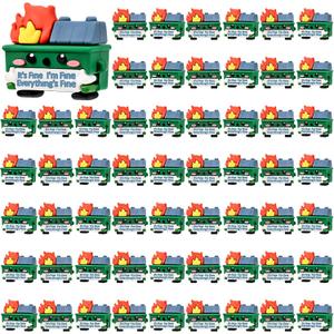 60 Pcs Dumpster Fire-Mini Trash Shape with Fire Figurines Emotional Support Dumpster Fire Desk Accessories-Appreciation Gifts for Employee Coworker Teacher Graduate Nurse(Green)