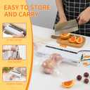 Food Vacuum Sealer Machine Home Use Preservation Sealer, One-Touch Operation, Dry & Wet Modes, Extends Food Freshness,Digital Countdown Timer, Compact, Includes 40 Vacuum Bags