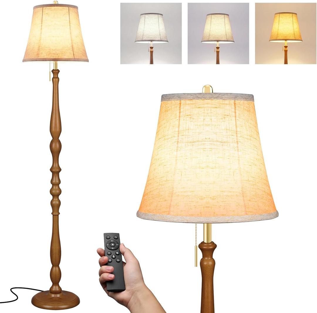 LALISU Wood Floor Lamp for Living Room,Farmhouse Standing Lamp Remote, 
Product Dimensions	15.55"D x 6.2"W x 13"H
Item Weight	2.3 pounds