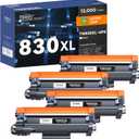 TN830XL Toner Cartridges Replacement for Brother TN 830XL TN830 TN830 XL Toner Work for Brother HL-L2460DW DCP-L2640DW HL-L2405W MFC-L2820DW HL-L2480DW HL-L2400D Printer 4PK (High Yield)