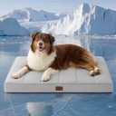 Bedsure Orthopedic Cooling Dog Bed Large Sized Dog - 36x27 Inches Large Comfy Breathable Summer Beds with Removable Washable Cover, Cold Flat Egg Crate Foam Pet Mat, Suitable for Pet Up to 50 lbs