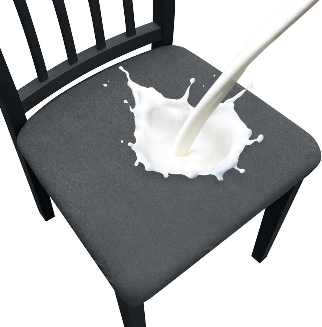 Waterproof Dining Chair Seat Covers Set of 8, Removable Washable Kitchen Chair Seat Slipcovers, Dining Room Chair Seat Covers for Home, Restaurant, Banquet
