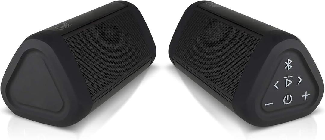 OontZ Ultra Dual Portable Bluetooth Speaker 5.0 2-Pack  IPX7 Waterproof, 14W Enhanced Sound, 20-Hr Battery, 100ft Range, Deep Bass & Clear Audio, Durable for Shower, Pool, or Beach (Black)