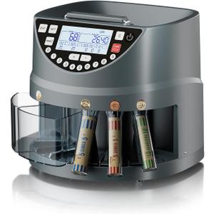 Aneken Coin Counter and Sorter with TFT Display - Accurate Sorting Machine for 5 Denominations, Smooth Operation at Up to 300 Coins Per Minute, Ideal for Efficient Money Management (Blue)
