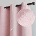 Treatmentex Pink Curtains Blackout 95 Inches Long for Living Room, Pink Blackout Curtains for Bedroom Girls Nursery, Grommet Burlap Linen Room Darkening Drapes (40x95 inch, Baby Pink, 2 Panels)