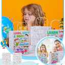 Yaomiao 24 Pcs Christian Coloring Bag Learn Grow Pray Together with Jesus Bag Color Your Own VBS Craft Religious Bible Verse DIY Paper Goodie Gift Catholic Kraft Reusable Tote Bulk for Sunday School