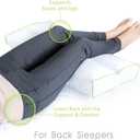 Sleep Yoga Back Sleepers & Side Sleepers, Ergonomically Designed Down Alternative Between & Under Pillow for Knee Support, Hypoallergenic & Washable, 26" x 13" x 3"/One Size White