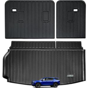 Large Trunk Mat for All-New 2024 2025 Chevrolet Traverse with Backrest Protection,TPE All Weather Protection Car Cargo Liners Accessory Covering The backrest Custom Fit for Chevy Traverse