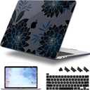 for MacBook Pro 16 inch Case 2019 2020 Release Model A2141, Plastic Hard Shell Cover with Keyboard Cover & Screen Protector for MacBook Pro 16 inch with Touch Bar & Touch ID, Flower Dahlia