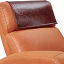 Non Slip Recliner Headrest Protector Washable Faux Leather Headrest Covers for Recliner Chair Waterproof Couch Head Rest Covers for Sofa,Furniture,Office Chair,Theater Seat (Maroon)