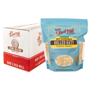 Bob's Red Mill Organic Old Fashioned Rolled Oats, 32oz (Pack of 4) - Non GMO, Whole Grain, Vegan, Kosher, 02/08/2028