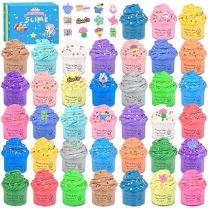 38 Pack Butter Slime Kit, Mini Slime Party Favors for Girls Boys, Soft and Non-Sticky, Goodie Bags Stuffers, Classroom Bulk Slimes, Stocking Fillers & Kids, Colorful Stress Relief Toys 4-12