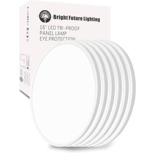 6Pack 16 Inch Led Flush Mount Ceiling Light Panel, 32W,3480LM, 3000K/4000K/6000K CCT Selectable,Ultra Thin Round White Ceiling Light Fixture for Hallway Kitchen Bedroom Home Office Bathroom