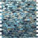 MOP Mother of Pearl Shell Mosaic Mini Brick Backsplash Tile, are Used for Kitchen Backsplashes and Bathroom Wall Tiles, Dark Blue 10 Sheets