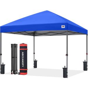 ABCCANOPY 10x10 Pop Up Canopy Tent, Easy Setup Instant Canopy with Wheeled Bag, Heavy Duty Outdoor Canopy for Beach, Market, Backyard, UV Protection, Outdoor Weather Protection (Royal Blue, 10x10)