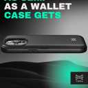 TORU CX Hybrid for iPhone 15 Pro Max Wallet Case | Dual Layer Slim Protective Hard Cover with Hidden 2-Credit Card Slot Holder - Blue