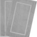 Cotton Paradise 100% Cotton Bath Mats for Bathroom Floor Set of 2 Pack, 20x34 Soft Absorbent Washable Quick Dry Tub Bathmat, Light Gray Towel Bath Mat