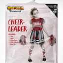 Spooktacular Creations Kids Zombie Cheerleader Halloween Costume, Dead Cheerleader Costume for Girls, Fearleader Outfit (Small(5-7 yrs), Red)