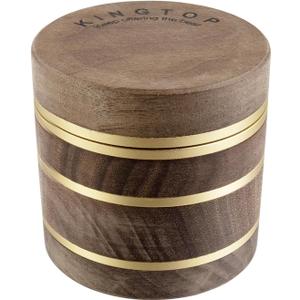 KINGTOP Spice Grinder, 2.5" Walnut Wood and Aluminum Manual Grinder