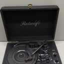 Vinyl Record Player 3-Speed Bluetooth Suitcase Portable Belt-Driven Record Player with Built-in Speakers RCA Line Out AUX in Headphone Jack Vintage Turntable (Black)