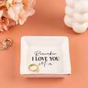 2 x Gifts for Mom from Daughter Ceramic Jewelry Dish Ring Trinket Tray - Remember I Love You Mom, Best Mother's Day Gifts for Mom, Unique Mother Gifts for Birthday, Valentine's Day, Christmas