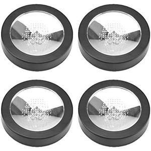 4 Pack Light Up Cocktail Coaster, LED Drink Coasters Bar Beer Beverage Coaster Lights for Club,Wedding, Bar, Party Decoration, White Light (Black Shell)