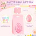25 Pack Easter Egg Gift Boxes with Clear Window DIY Craft Supplies, Surprise Egg Display, Party Favors, Fillable Plastic Holder, Kids Easter Treats, Table Decor 5 Colors Display