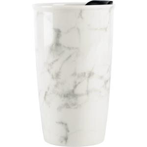 ANTIS'S HOME Ceramic Coffee Mug with Lid, Marble Double Wall Coffee Travel Mug Ceramic Tumbler 12 oz, Reusable Tall Cup, Splash Resistant Lid, Dishwasher Microwaveable Safe
