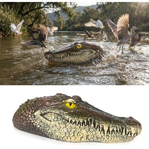 Floating Alligator Head, Alligator Head Decoy for Pool, Fake Gator Head for Deterrent Ducks, Predator, Heron, Goose, etc, Outdoor Statues, Garden Home Decor Art, 13in x 5.5in x 3.5in