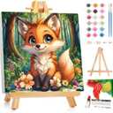 Reivworl Fox Paint by Numbers Kit for Kids - with Frame and Easel, Kids Paint by Number Age 6-8-12 Boys Girls, Paint by Numbers for Kid Gifts and Decor (8X8Inch)