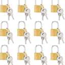 Juvale Luggage Locks with Keys - Mini Lock for Diaries & Jewelry Boxes - Travel Security for Suitcases & Bags - 12 Pack, 0.7 x 1.2 x 0.25 in, Gold & Silver