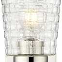 ML Lighting | Saben Collection | 22101-PN | Indoor 1 Light Wall Sconce in Polished Nickel with Clear Woven Lattice Glass Shade | Elegant and Versatile Design for Any Bathroom