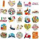 Italy Stickers for Laptop,50 PCS ATMBD Italy Travel Landscape Laptops Decorative Decals for DIY Water Bottle Journal Luggage, Aesthetic European Country Graffiti Sticker for Kids Teens Adults