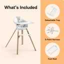Stokke Clikk Easy to Clean Cloud Grey Baby High Chair with Natural Legs, All in One Box (Includes Tray and Harness)