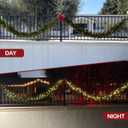 9FT Christmas Garland Pre-lit 50LED Lights Holiday Artificial Decor for Stairs Mantle Door Indoor Outdoor Garland with Battery Operated Timer (Pinecone Green)