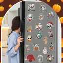 30 Pcs Christmas Eve Diamond Art Magnets Creepy Diamond Painting Magnets Kits DIY Xmas Horror Magnetic Refrigerator Sticker for Beginners Gifts Home Car Garage Decor