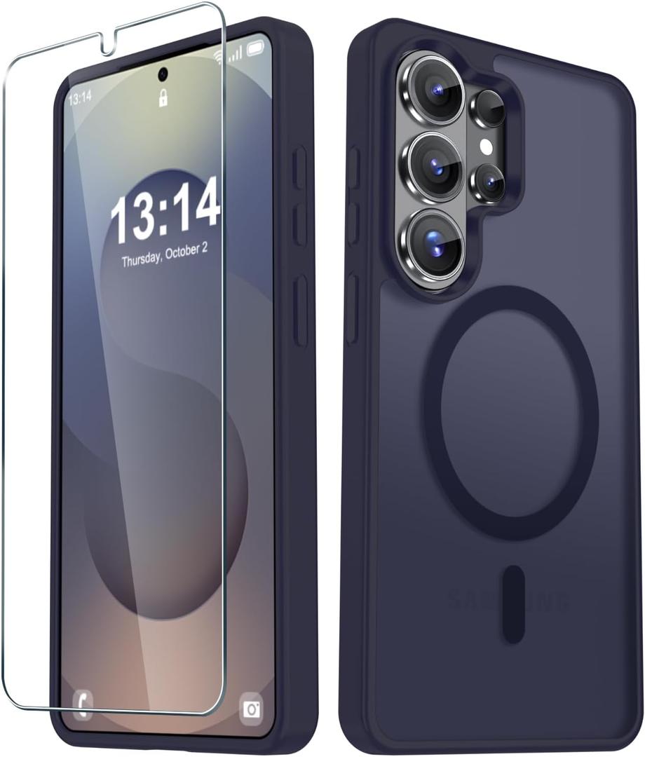 for Samsung Galaxy S26 Ultra Case, Matte Magnetic Phone Cover, Deep Purple | Fit for MagSafe, Screen Protector included, Shockproof Military Grade Protection, Translucent Frosted Back