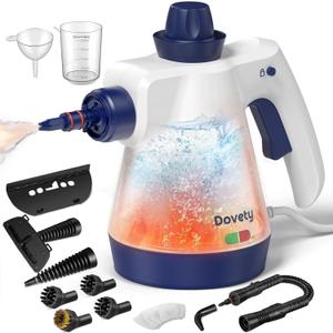 Steam Cleaner, Pressurized Handheld Steam Cleaner for Home with 12pcs Accessories & Safety Lock, Multi-Surface & Powerful Home Use Steamer for Cleaning, Car, Bathroom, Shower, Window, Grime, Grease, Blue