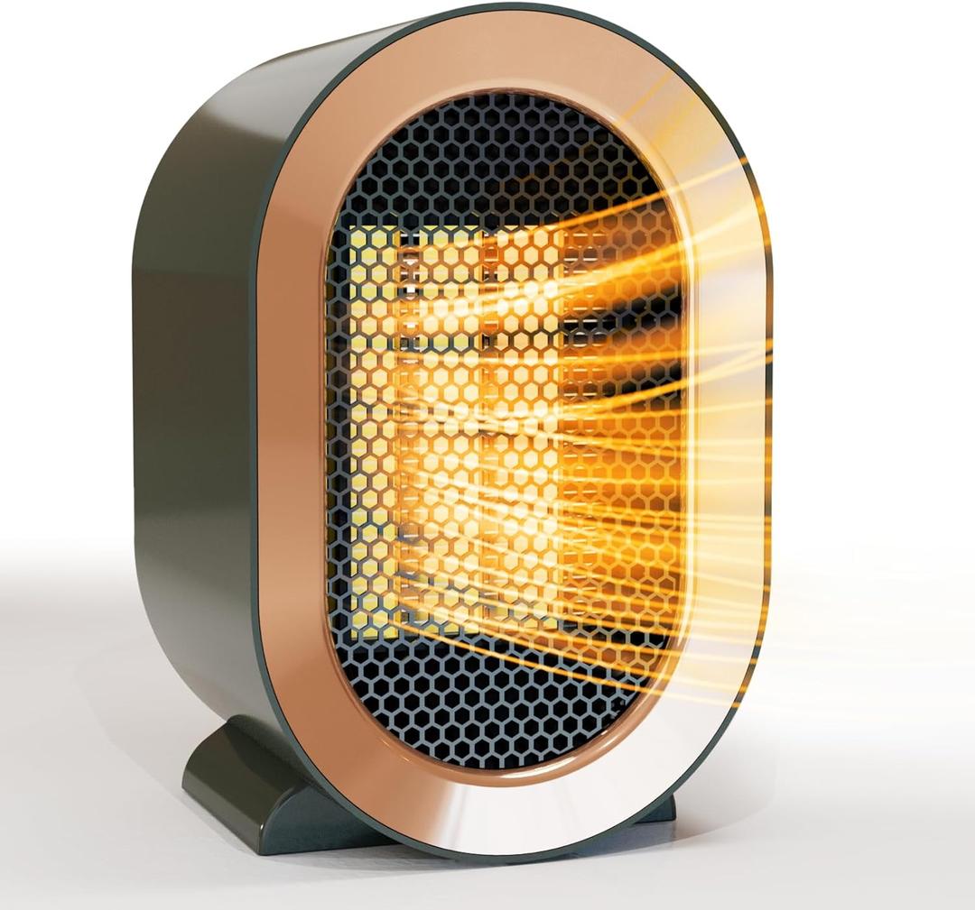 Indoor Electric Portable Space Heater, 1200W Personal Desk Heater, Fast Quiet Heating Ceramic for Small Room,Bedroom and Office Use (Green)