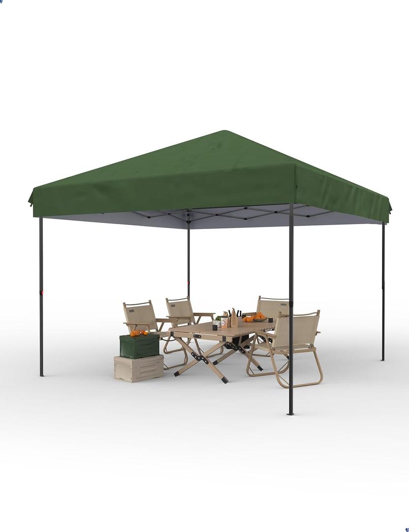 Pop Up Canopy Tent 10x10 FT Outdoor Canopy One-Person Set Up Heavy Duty Commercial Instant Tent, Green