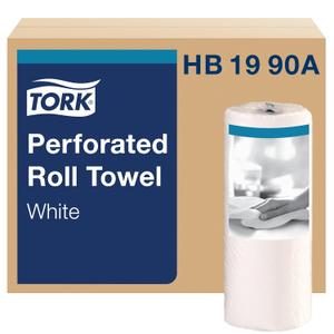 Tork HB1990A Perforated Paper Roll Towel, 2-Ply, 11" Width x 9" Length, White (Case of 30 Rolls, 84 per Roll, 2,520 Towels), 30 Count