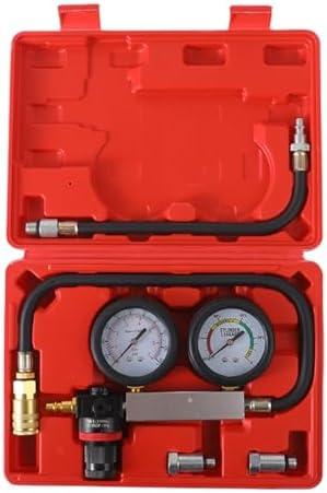 TU-21Cylinder Leak Down Tester Kit, Automotive Engine Compression Leakage Test Kit for Cars Trucks Motorcycles